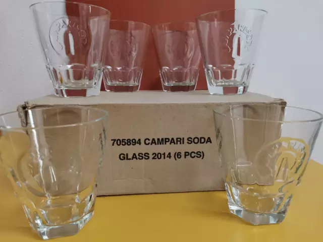 Campari Soda 705894 Glass 2014 6Pz Vetro Collezione Bar Osteria Pubblicita'