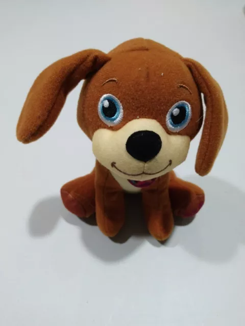 Plush: Perrito Puppy Dora 2014 Fisher-Price  Approx 6.5" sitting blue eyes Brown