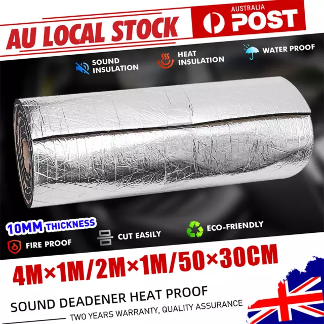 10mm Sound Deadener Insulation Heat Proof Noise Proofing Foam Car Auto Shield AU