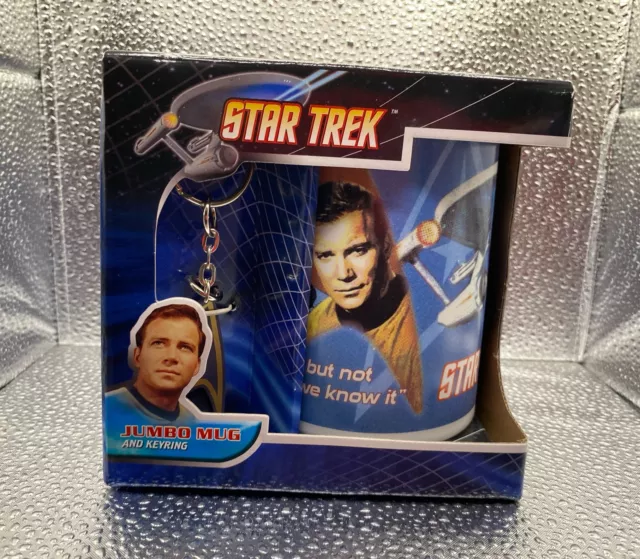 Rare - Star Trek The Original Series Jumbo Ceramic Mug & Keyring - Kirk & Spock