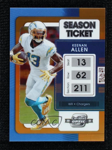 2021 Panini Contenders Optic Season Ticket Orange Prizm /50 Keenan Allen #24