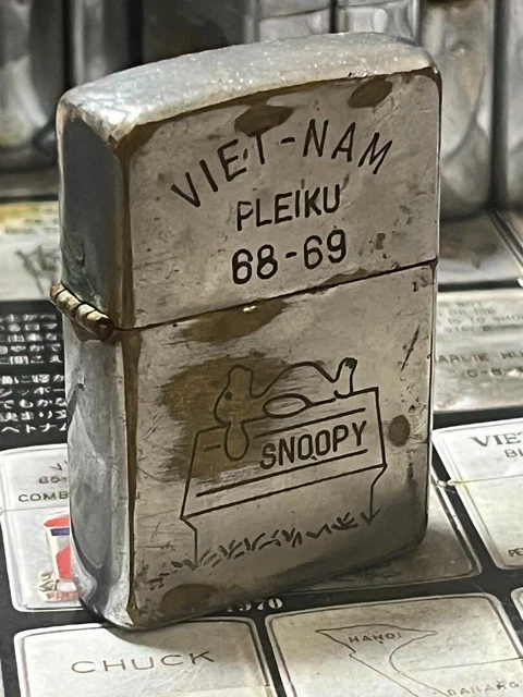 Used ZIPPO brand Lighter Vietnam Snoopy PLEIK Japan