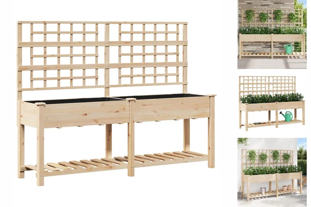 COSTWAY Blumenkasten Mit Rankgitter, Hochbeet Mit S Produktbild-Vorschau 3