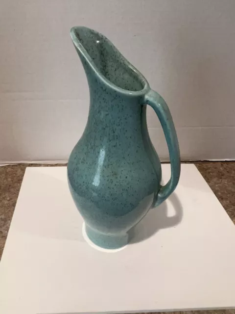Jarra 1559 vintage verde cerámica moteada verde ala roja