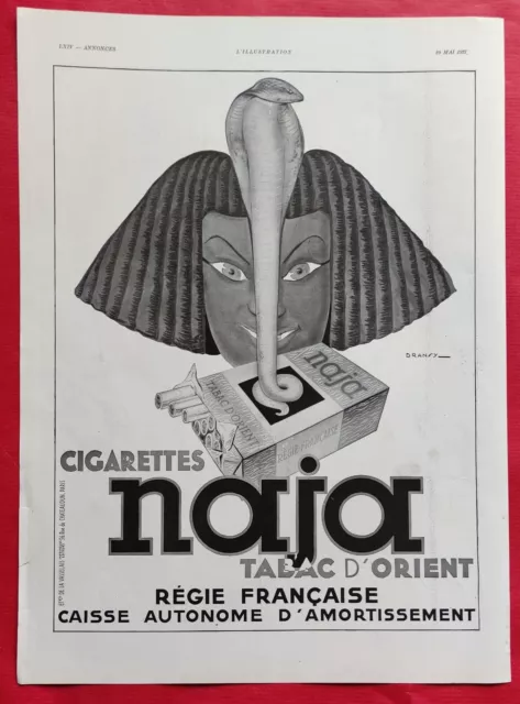 Publicité presse Cigarettes NAJA Tabac d'Orient ill DRANCY Parfum REVILLON 1937