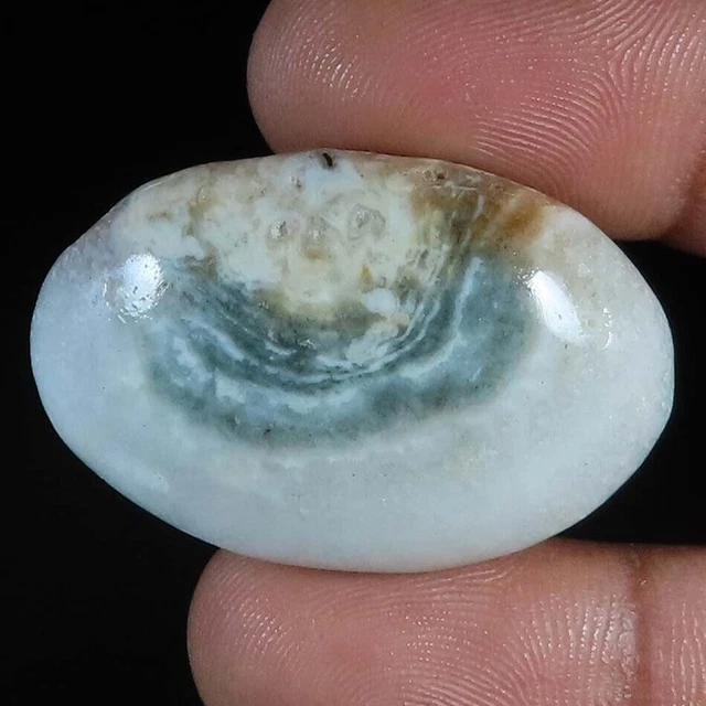 43.60Cts. Cabochon ovale solaire blanc 100% naturel Pierres précieuses en...
