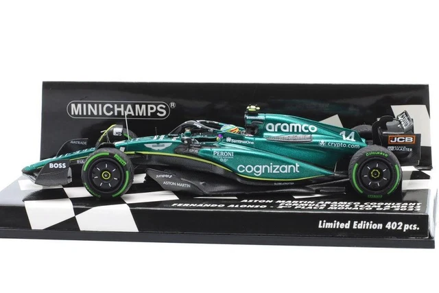 Aston Martin Mercedes AMR23 14 Fernando Alonso F1 3ème Bahrain 2023 Minichamps 417230114 - Miniatures Autos Motos