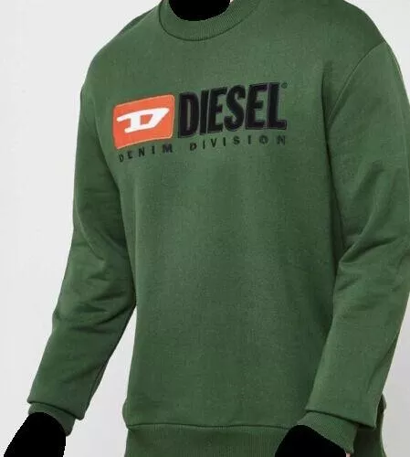 Diesel Nwt F-Crew-Division Felpa Pullover Sweatshirt Mens M Patch Embroidery!