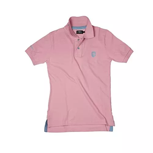 Men’S Short Sleeve Polo Shirt Bobroff Pink (Size: Xl) Clothing NEW