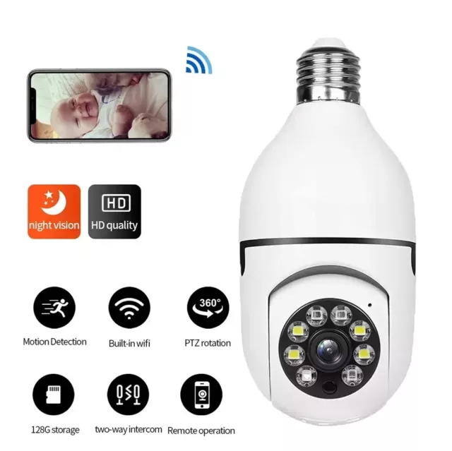 TELECAMERA IP LAMPADINA DA INTERNO 360° WiFi E27 VIDEOSORVEGLIANZA YOSEE APP