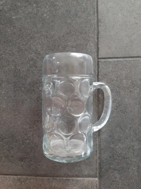 Maßkrug 1L Glas Bierkrug