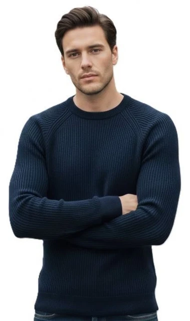 Pull homme col rond gros tricot 100 % cachemire épais et chaud fabriqué en... Pull homme col rond gros tricot 100 % cachemire épais et chaud fabriqué en...