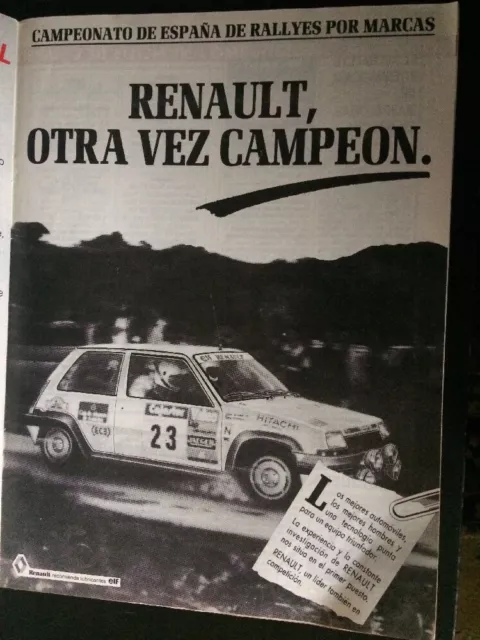 Publicidad Automóvil Renault Súpercinco GT Turbo