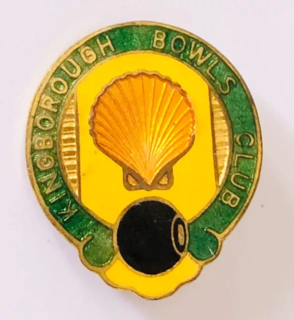 Kingborough Bowls Bowling Club Badge Pin Rare Vintage Shell Design (L14)