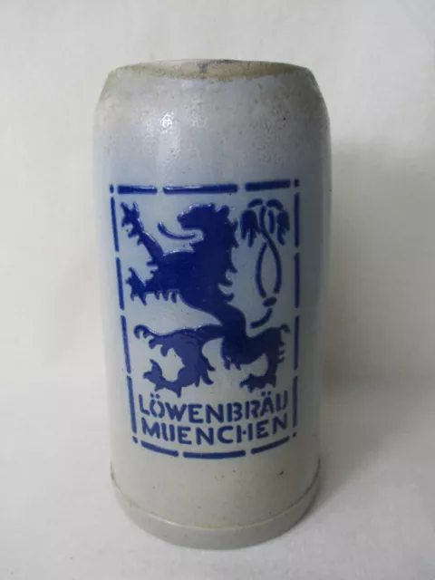 Antigua Cerveceria Jarra de Cerveza Löwenbräu München Baviera 1 Litro Antiguo