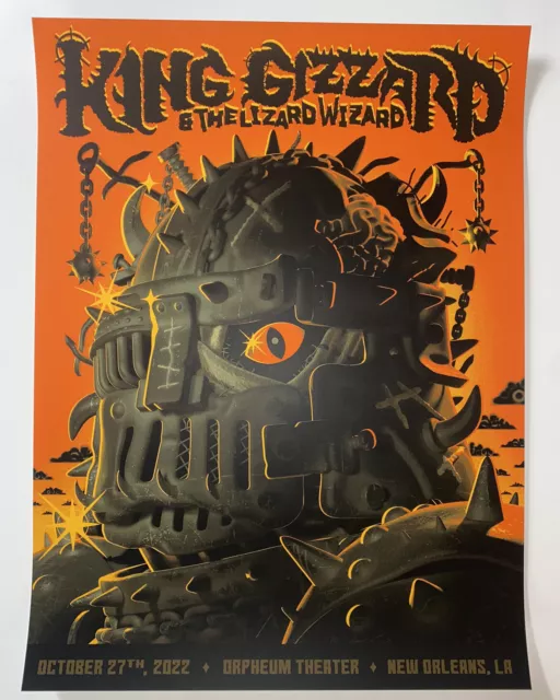 King Gizzard And The Lizard Wizard Poster Orpheum New Orleans LA 2022 Silkscreen