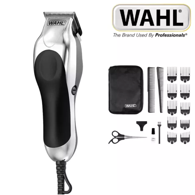 Wahl Herren Chrom Pro schnurgebundener Haarschneider Trimmer Pflege Set WM80103-800