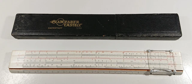 Vecchio Faber Castell Darmstadt 1/54 Regolo Calcolatore Calibro Corsoio