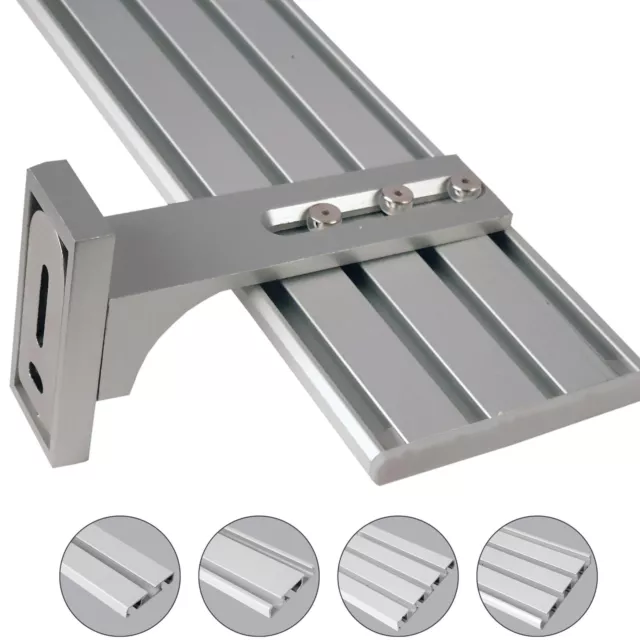 Vorhangschiene Silber Aluminium Alu Schiene Gardinenschiene bis 480cm 1 - 4 Lauf
