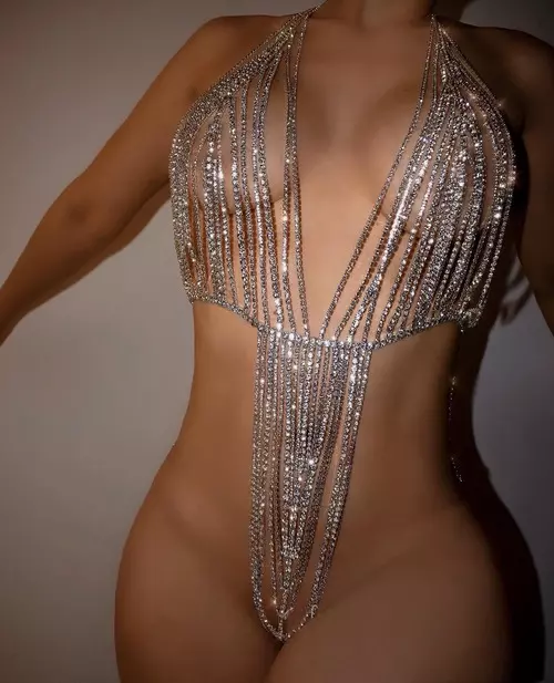 New Luxury Shining Rhinestone Body Chain Nightclub Sexy Crystal Bra Accessories