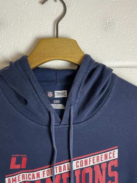 Felpa con cappuccio NFL New England Patriots da uomo grande blu football americano USA 6