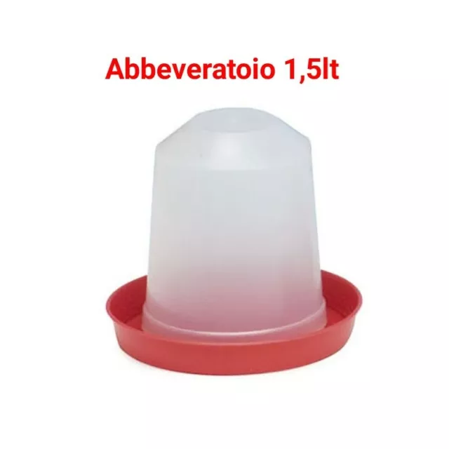 Abbeveratoio Automatico Per Galline Polli Pulcini In Plastica Da 1.5 Lt A Sifone