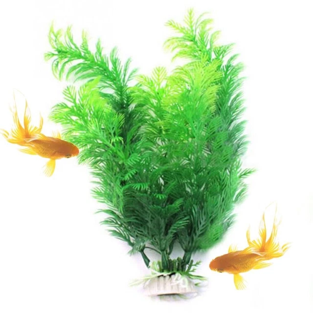 Ornamento acquario erba artificiale pianta acquatica plastica per pesci grande vasca ^Nuovo