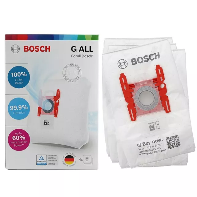 Bolsas Bosch Tipo G Aspiradora Supertex Sintético 4 Paquete Genuino