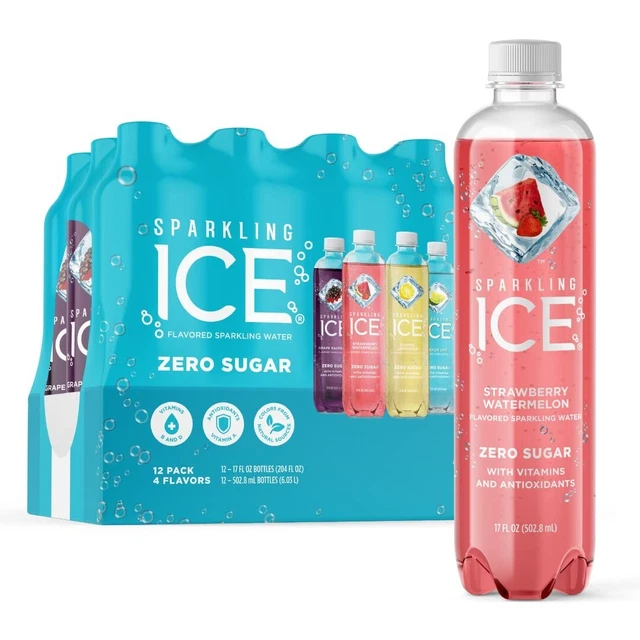 BLUE VARIETY PACK, Flavored Sparkling Water, Zero Sugar, 17 fl oz, 12
