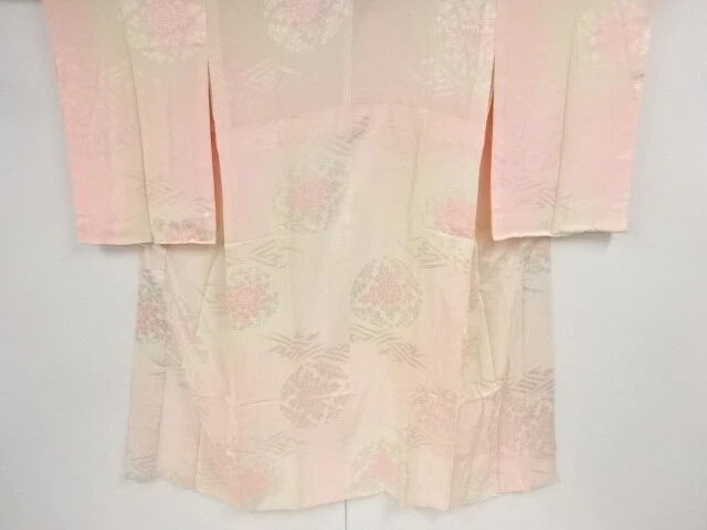 02007# Japanese Kimono / Antique Hitoe Juban / Woven Sayagata Pattern