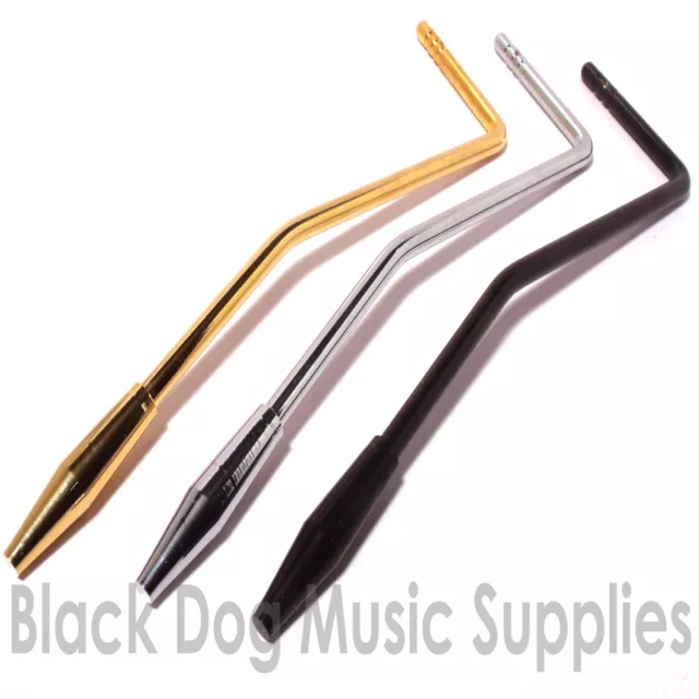Tremolo arm 5mm push fit with steel tip in chrome, Black or Gold finish