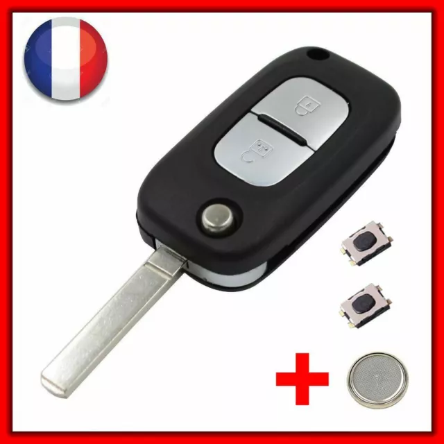 Kit Complèt Coque Clé Plip Pour Renault Clio 3/ Megane/ Kangoo/ Modus /Twingo 2