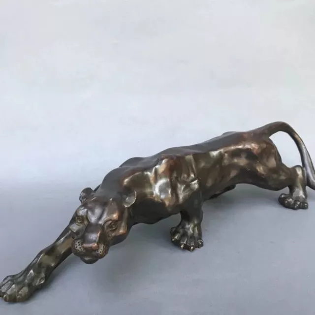 Panthère en Bronze Léopard Sculpture Presse-papiers Statuette Tigre Chat Lion