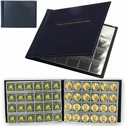 180 Pochettes Album de Collection Pieces de Monnaie, Album Collecteur  Convient pour Diamètre de Pièces de Monnaie Rangement Inférieu