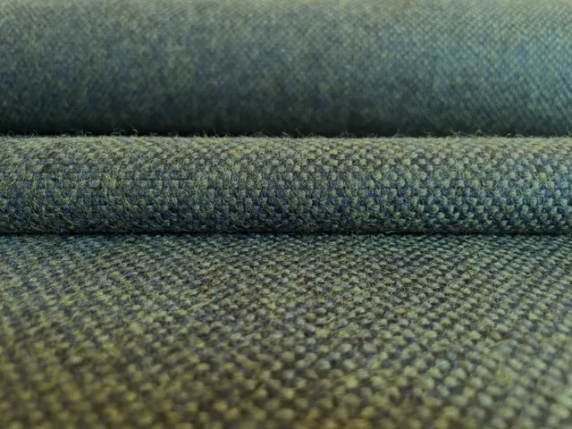 3.25 yd Maharam Firma Green & Blue Woven Wool Blend Upholstery Fabric