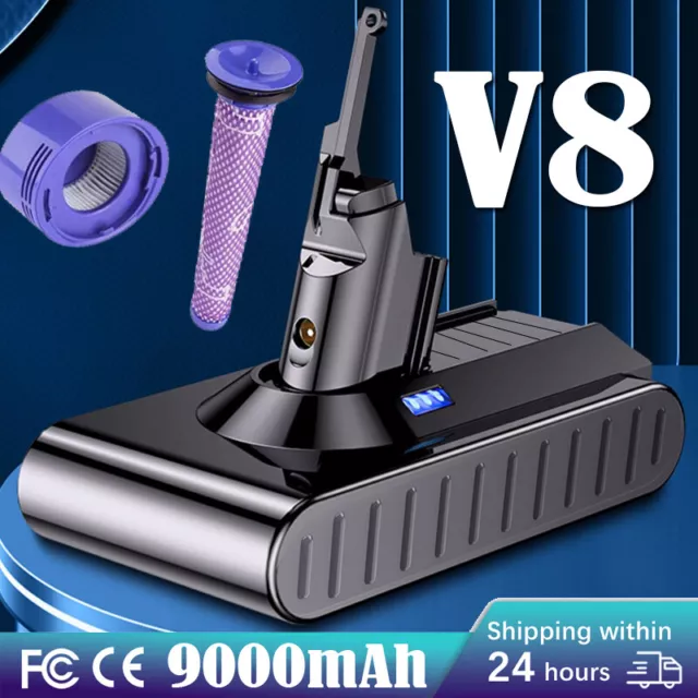 9000mAh Akku für Dyson V8 SV10 Absolute Animal Total Clean ErsatzAkku Filter-Set