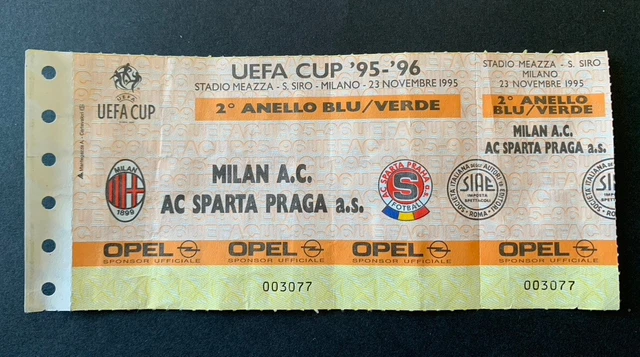 UEFA CUP 95/96-STADIO MEAZZA 23/11/1995 MILAN-SPARTA PRAGA-BIGLIETTO