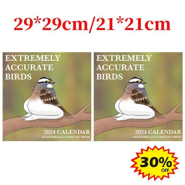2024 CALENDAR OF EXTREMELY ACCURATE BIRDS 2024 Bird Calendar Wall