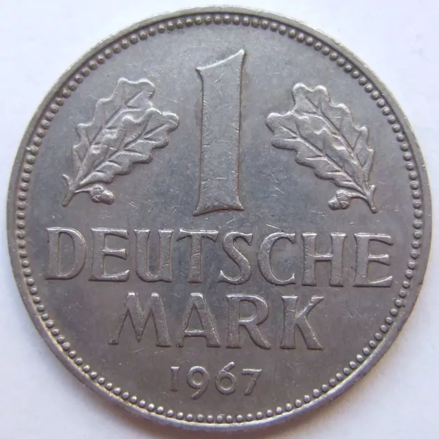 Coin Federal Republic Germany 1 German Mark 1967 G IN Extremely fine