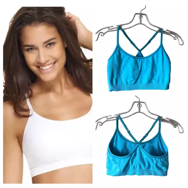 Barely There Women’s Sports Bra CustomFlex Fit Racerback in Blue size Med  #5611