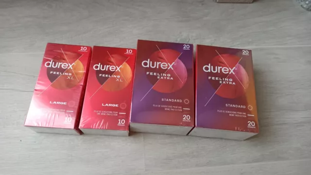 Préservatifs durex 2x20 Feeling Extra et 2x10 Feeling XL