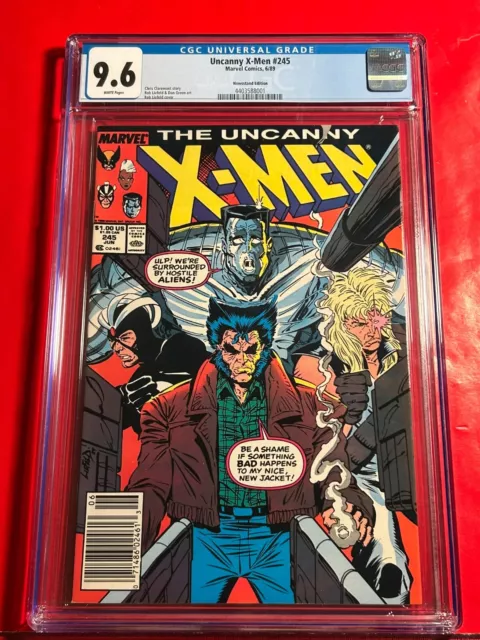 X-Men #245 Cgc 9.6 Nm+ Newsstand Variant Rob Liefeld Cover Wolverine Near Mint