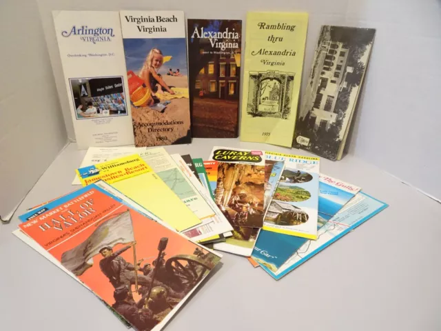 26 pcs Vintage VIRGINIA Travel Pamphlets/booklets-maps Guides Visitor Tourism