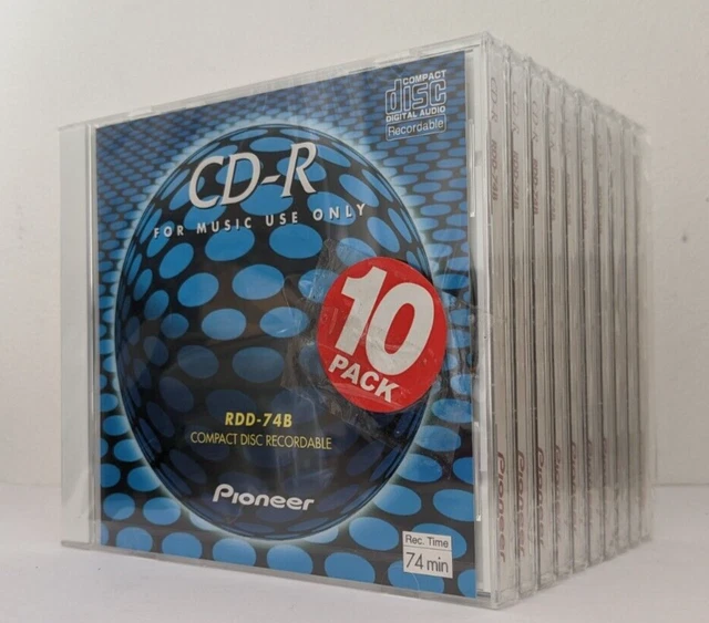 PIONEER RDD-74B AUDIO CDR 10 PACK CD-R Recordable Audio Compact Disc ...