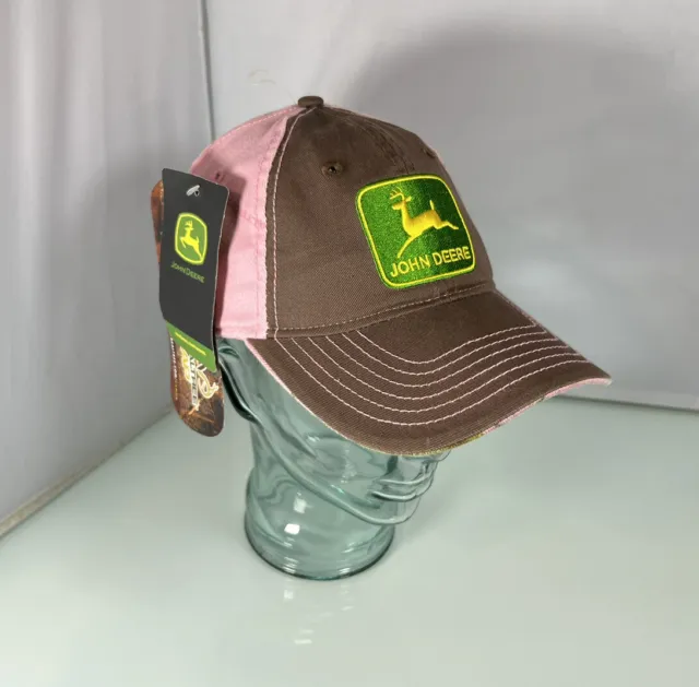 NEW John Deere Tractor Girl Pink & Brown Real Tree Camo Women’s Adjustable Hat