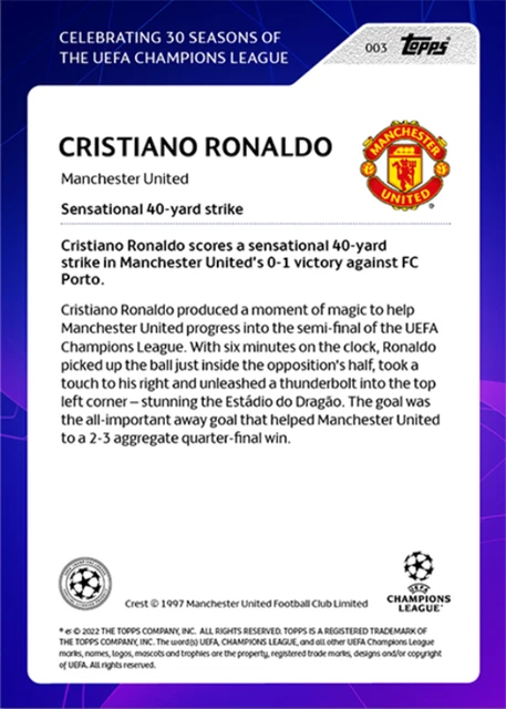 Lot De 18 Cartes Topps Célébrant 30 Saisons De L'UCL - édition 2021, Joueurs : Messi, Mbappé, Etc.