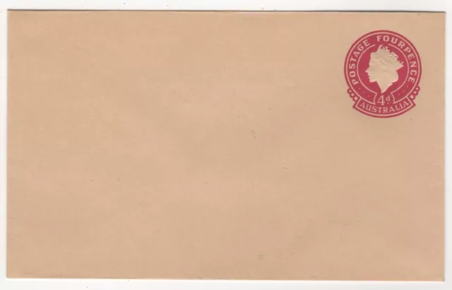 1957-59. Post Office Envelope. 4d Plum Queen Elizabeth II. ACSC EP57(2).