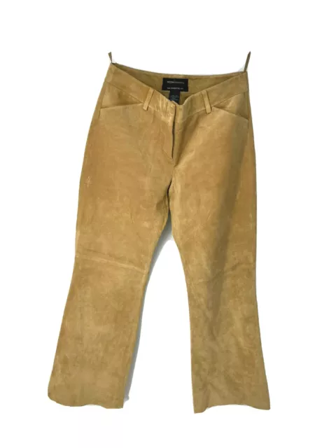 Victoria's Secret Moda International Size 2 Christie Fit Tan Suede Leather Pants