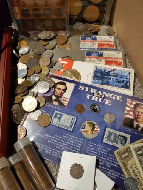 ✯ Estate Lot Old Us Coins ✯ Gold .999 Silver Coins ✯ Rare Coins ✯ Banknotes ✯ 3