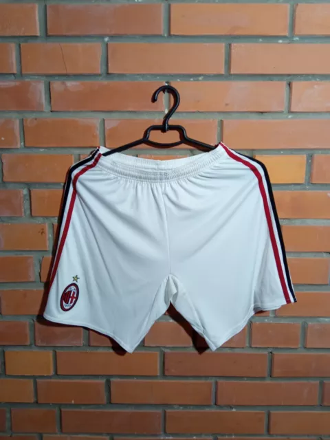 AC Milan Away football Shorts 2017 - 2018 White Adidas Polyester Mens Size XS